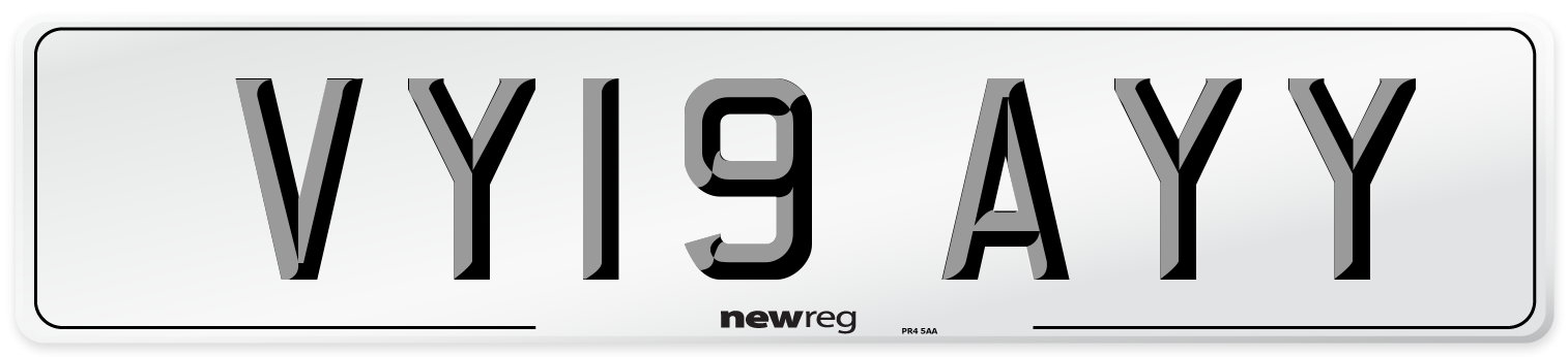 VY19 AYY Number Plate from New Reg